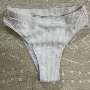 Women’s ribbed high waisted, cheeky bikini bottom